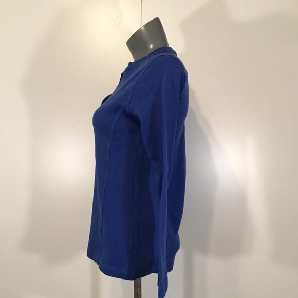 Haight & Ashbury Long Sleeve Royal Blue Waffle Knit Henley Top  Size L - Picture 6 of 11